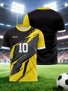 Round-neck fan team uniform - suitable for team sports, casual wear and outdoor activities, suitable for all seasons