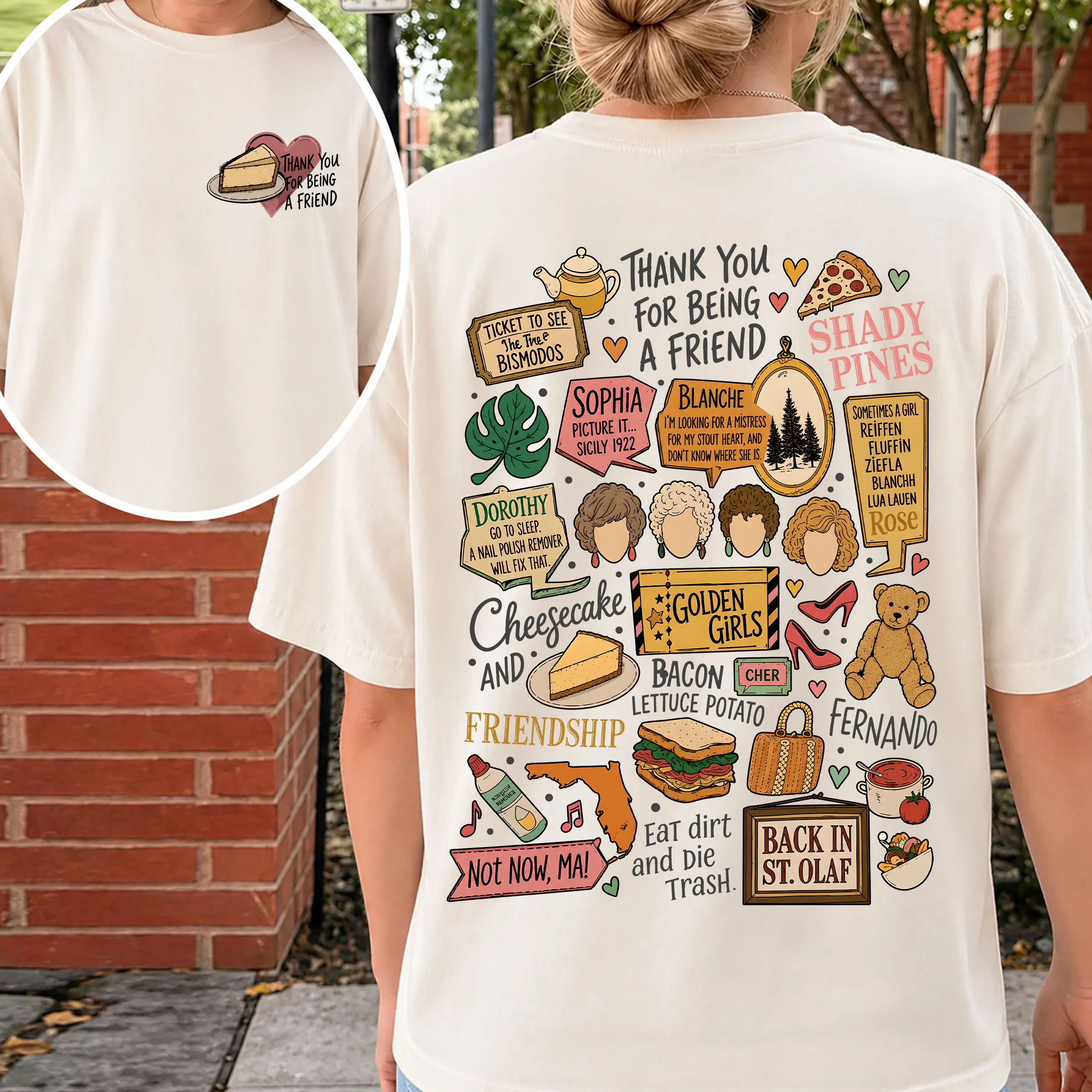 Retro Golden Thank You For Being Classic Movie Shirt, Stay Golden Shirt, Golden Girls, Retro Fan Lover 80s Vintage Movie Doodle Art Shirt