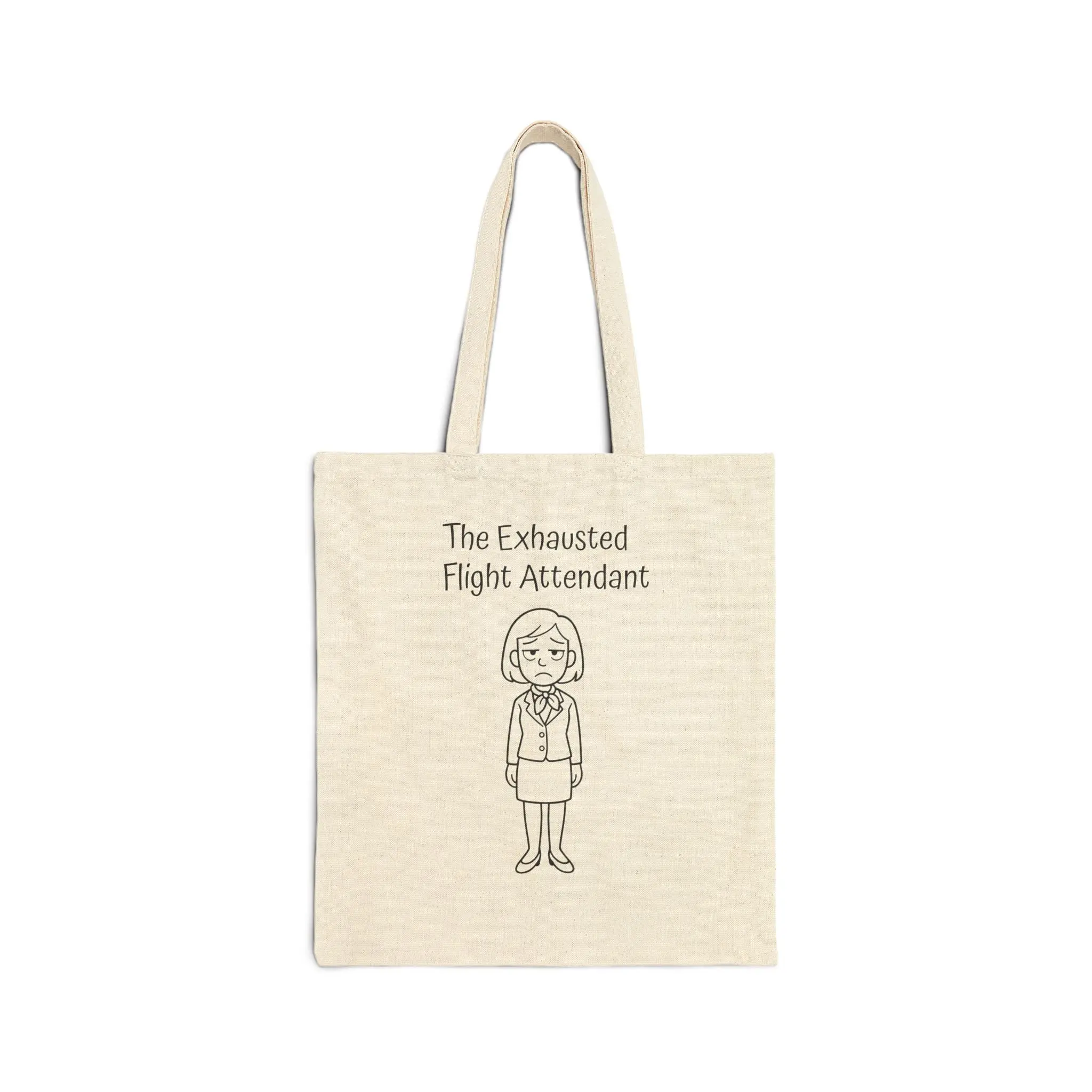 Exhausted Female Flight Attendant Canvas Tote Bag