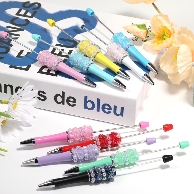 【P206】5pcs Beadable Pens pearl flower shape 【P206】5pcs Beadable Pens pearl flower shape