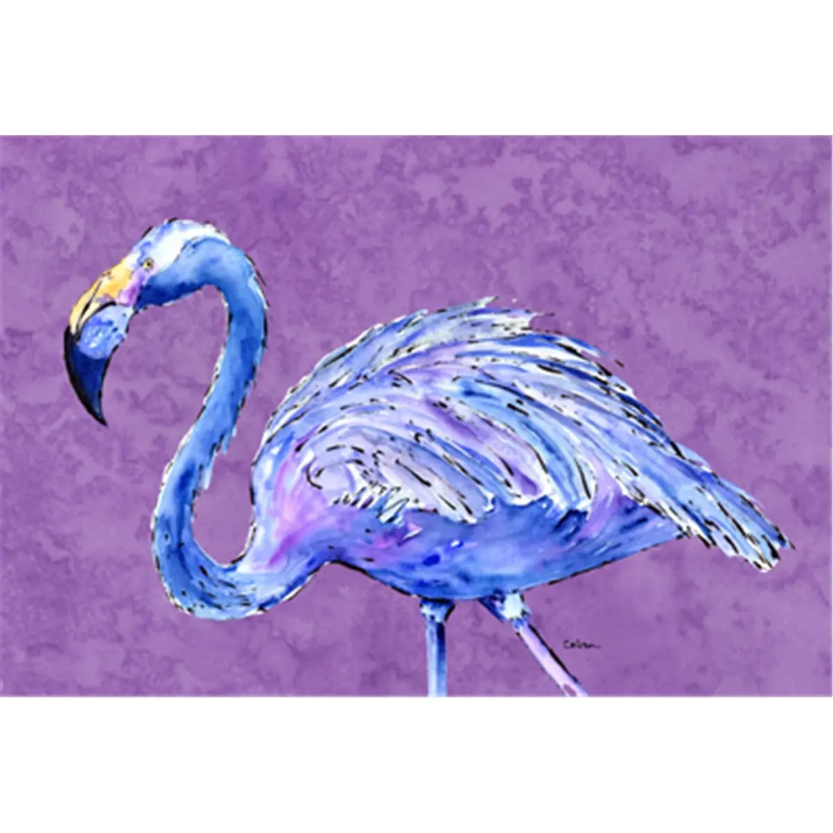 Washable Flamingo Print Purple Fabric Placemat, 11x0.01x18 in, Kitchen & Dining Tableware Accessory