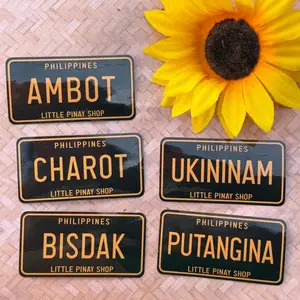 Filipino License Plate Waterproof , Weatherproof Stickers | Ambot, Charot, Bisdak, Ukininam, Putangina | Funny Pinoy Stickers
