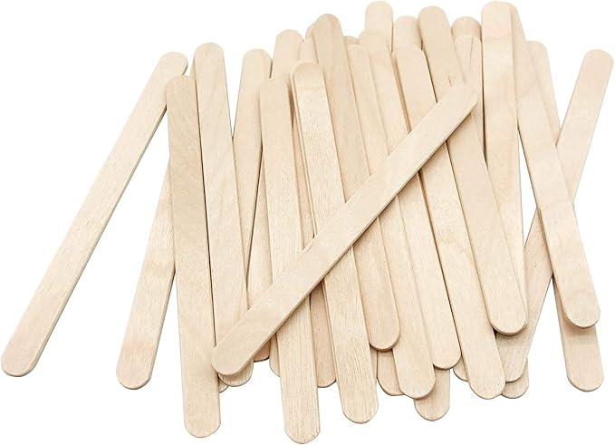 200 Pcs Craft Sticks Ice Cream Sticks Natural Wood Popsicle Craft Sticks 4.5 inch Length Treat Sticks Ice Pop Sticks for DIY Crafts