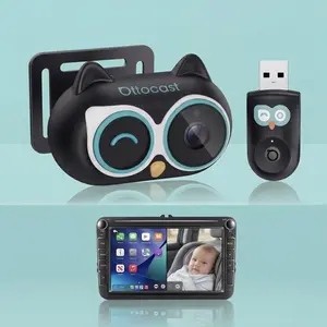 OTTOCAST Wireless CarPlay Adapter & Baby Camera for Car 1080P HD Rear Seat Monitor Display on Car Screen,150°Wide Angle No-Glow Night View, Safety for Kids & Infants tiktokshopspringglowup