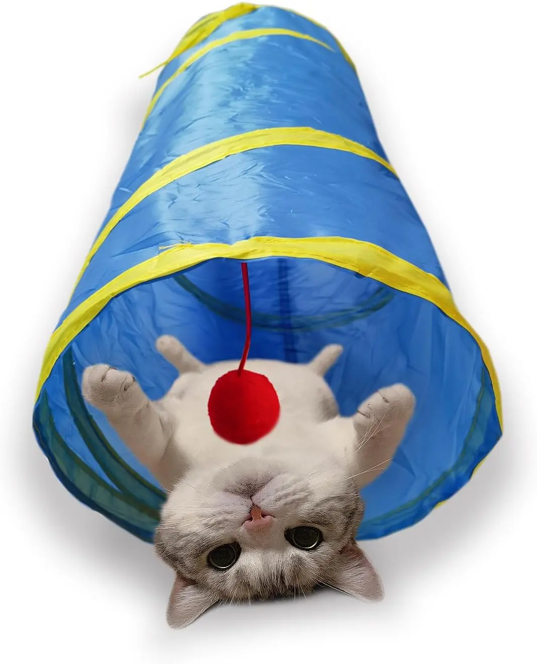 Tunnel Tube ToysTunnels for Indoor Cats, 2 Way Collapsible Interactive  with Balls for Rabbits, Kittens, Ferrets, Puppy