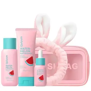 QUIYUM Watermelon & Niacinamide Skin Care Set, Beauty Facial Skincare Products, Routine Skincare for Teens, Nourishing, Hydration, Glow Up, Trendy Stuff for Girls with 3PCS, Birthday Mother's Day Gift