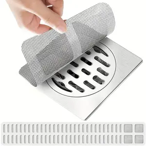 Disposable Shower Drain Hair Catcher Stickers – Easy Plastic Mesh Covers for Bathtub & Bathroom Drains, Trap Hair & Debris, No Tools Needed