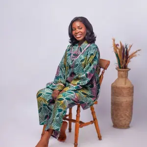 ÓHMatching Women Set - Orange Circles Print Comfortable & Stylish for Men Women Unisex Batik Adire Collection Womenswear