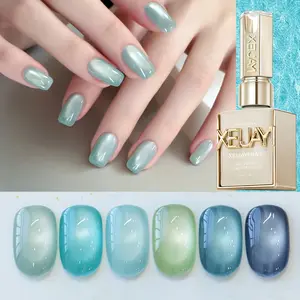 XEIJAYI Cat Eye Gel Nail Polish - Ultra-Bright Finish, 6 -Colors, Sparkling Glossy Salon Design, DIY Nail Art, Summer Fashion, Manicure Cutics