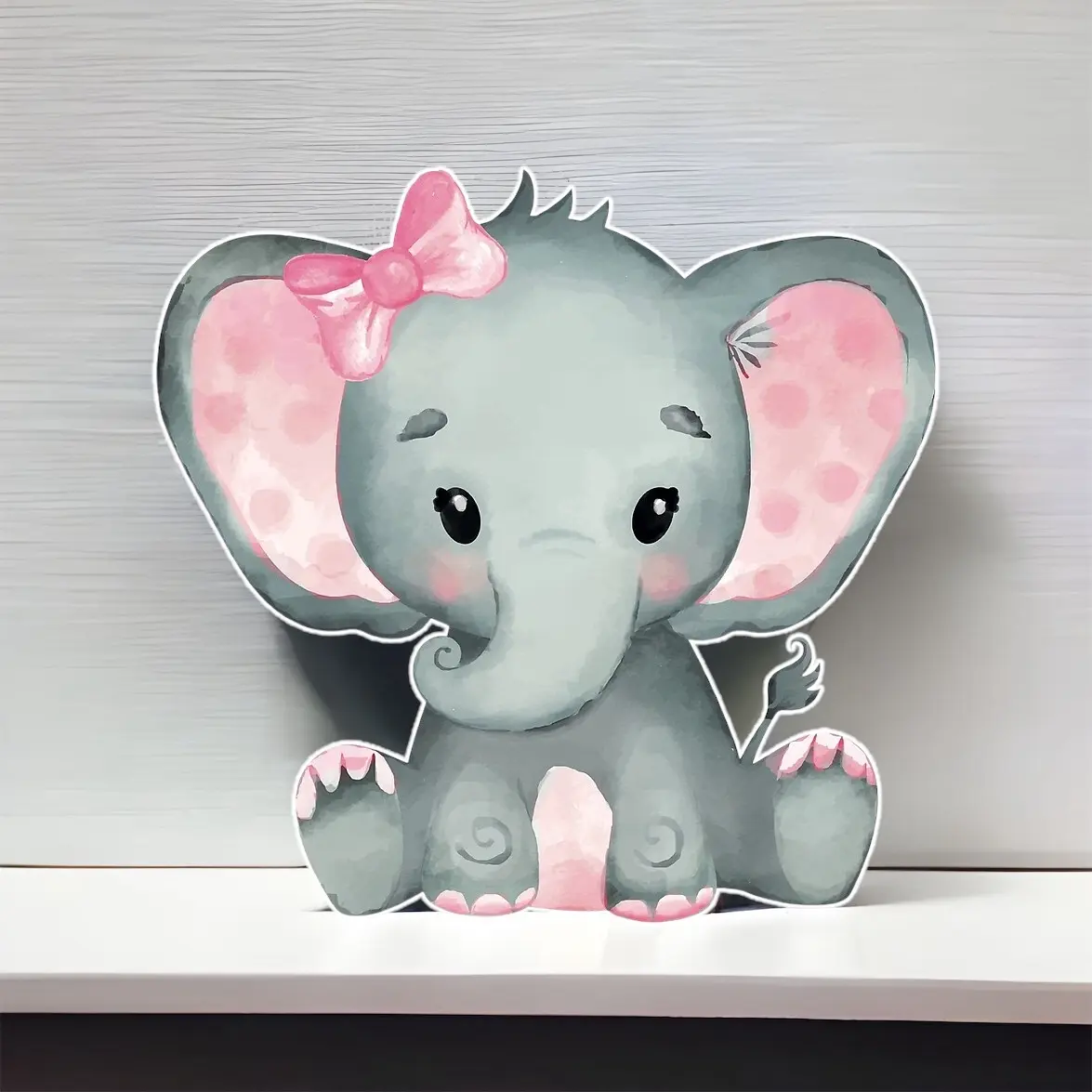 Baby girl elephant baby shower party prop centerpiece backdrop and party decorations. Banner