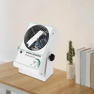 110V Industrial Ionizing Air Fan with Adjustable Wind Speed & Rotation Angle, 25W Metal Static Eliminator for Production Line, Electronic Assembly, Film Packaging and Home Workshop Use