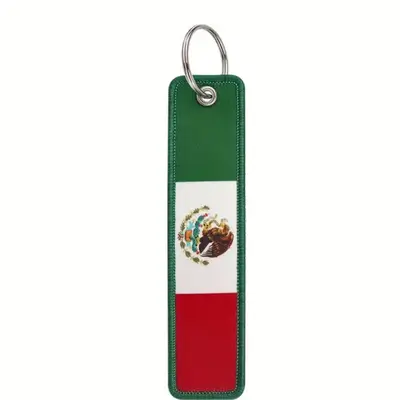 JAVD New Mexico Flag Keychain 3-Pack - 5x1.2 Inch Polyester Woven Flag With Stainless Steel Key Ring, Yellow - View #7