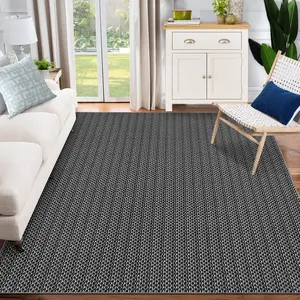 Washable Vintage Print Area Rug – Boho Non-Slip Indoor Carpet with Realistic Braided Texture, Stain-Resistant Distressed Mat for Living Room, Bedroom, Kitchen, Nursery, Entryway, or Home Office