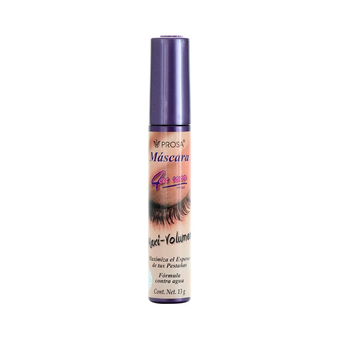 Prosa 4 IN 1 Voluminous Mascara - Waterproof, Aloe Vera-Infused for Lash Care, Maxi-Volume & Extension Effect, All-in-1 Single Item Makeup Product