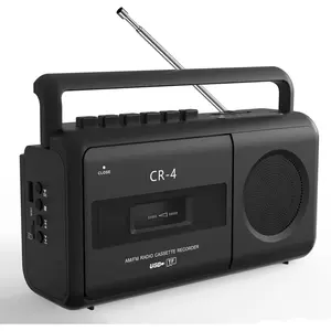 Portable Cassette Tape Player Recorder,Boombox Radios Convert AM/FM and MP3 to Tapes,Builtin Microphone for Voice Recording,Play TF/USB with Earphone Jack, Operated or AC