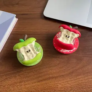 Cute 3D Apple Core For Magsafe Griptok Phone Magnetic Holder Support For iPhone 15 16 17 Foldable Wireless Charging Case Stand