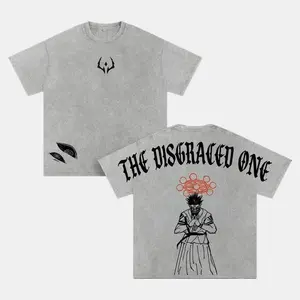 Sukuna “The Disgraced One” Vintage Washed Oversized Gym T-Shirt – Jujutsu Kaisen Anime Graphic Tee, Ryomen Sukuna Curse King Manga Shirt, Streetwear Casual Apparel, Unisex Top, Gift for JJK Fans