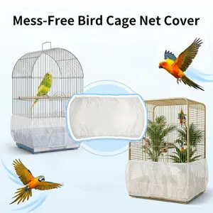 Ultimate Mess-Free Bird Cage Net Cover | Adjustable Mesh Seed Catcher & Feather Guard