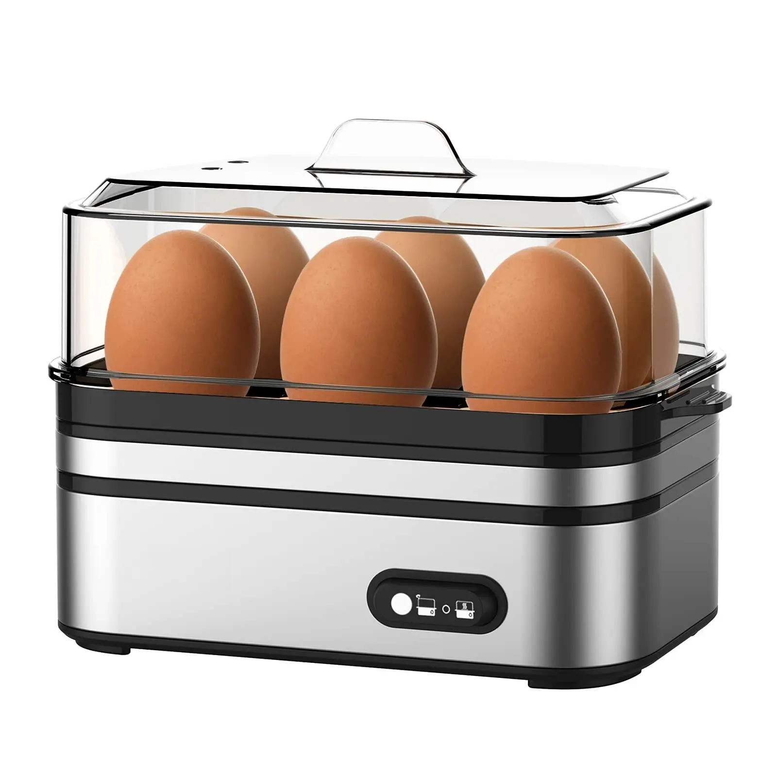Rapid Egg Cooker Electric 6 Eggs Capacity  Soft Medium Hard Boiled Poacher Omelet Maker With Auto Shut-off Bpa Free