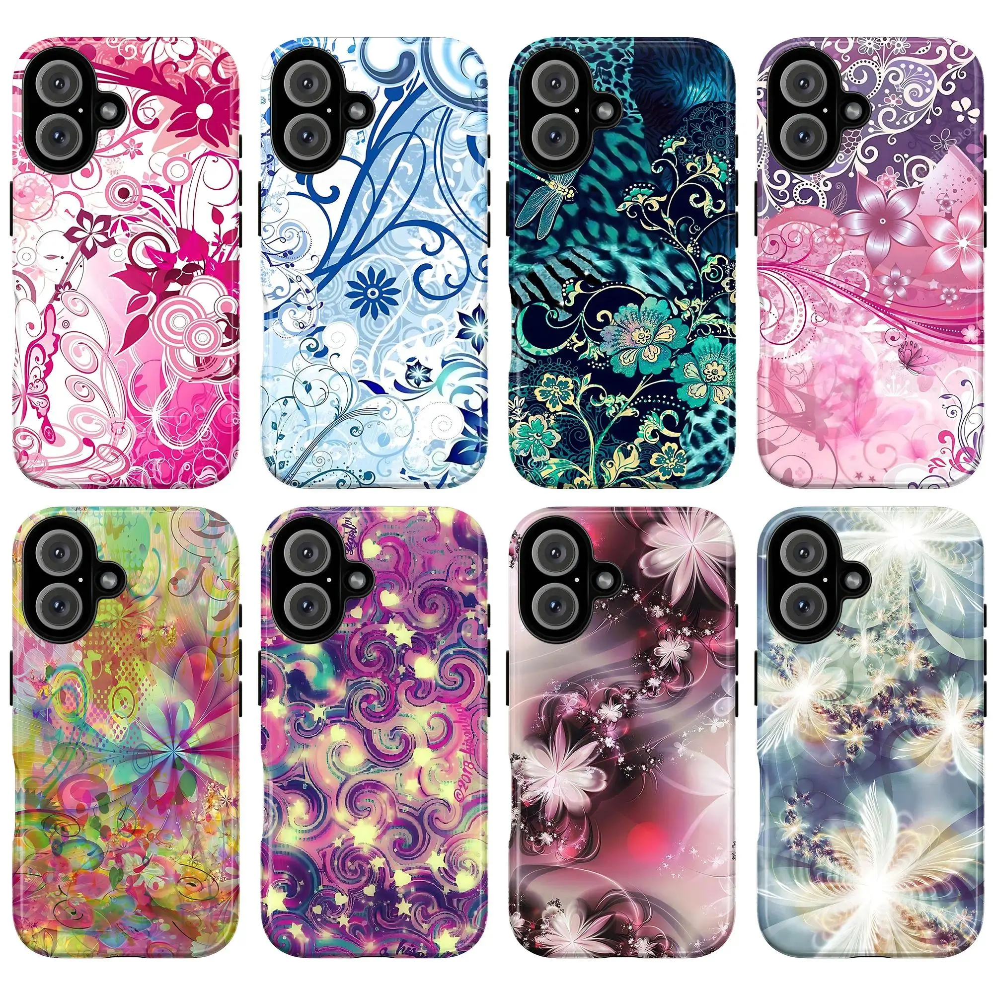 Abstract Flower Art Phone Case – Colorful Swirl Flower Aesthetic Cover with Vintage Pattern Design,phone Case Suitable for Iphone 11/12/13/14/15/16/17 Pro Promax Plus Air and Samsung S22/S23/S24/S25 Plus Ultra Fe| Artistic Retro Aesthetic Gift