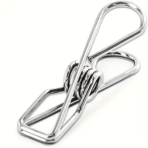 60pcs Premium Stainless Steel Clothespins - Rust-Resistant Heavy-Duty Metal Clips with Secure Spring Grips, Suitable for Laundry, Kitchen, Travel, Office, and Outdoor Use, Essential Laundry Accessory, Modern Durable Clothespins, Clothes Pins