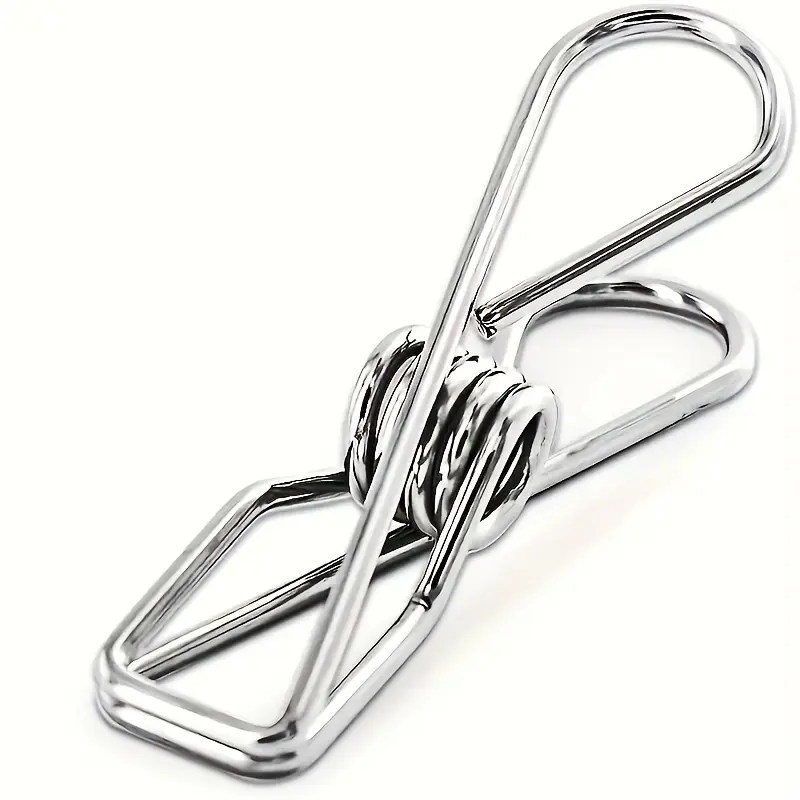 60pcs Stainless Steel Anti Rust Clothespins - Rust-Resistant Heavy-Duty Metal Clips with Secure Spring Grips, Suitable for Laundry, Kitchen, Travel, Office, and Outdoor Use, Essential Laundry Accessory, Hanger Accessories