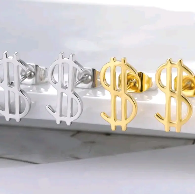 Money Sign Earrings, Stud Earrings, Cute Earrings, Novelty Earrings