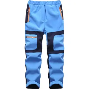 Kids Boy's Snow Pants Youth Fleece Lind Hiking Pants Softshell Winter Warm Insulated Trousers