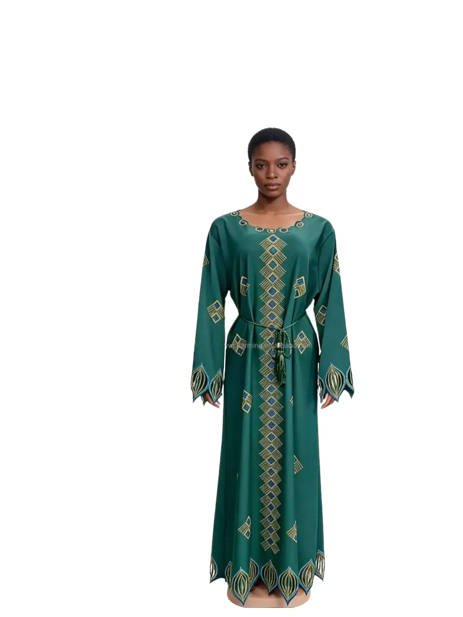 New Elegance Crystal Abaya Women Dress Dubai Robe Free Size