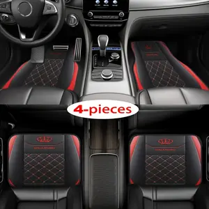 4 Piece Car Floor Mats Set, All-Season Vehicle Carpet with Non-Slip Base, Easy Clean Interior Accessories for Sedan Truck Suv, Car Interior Accessory