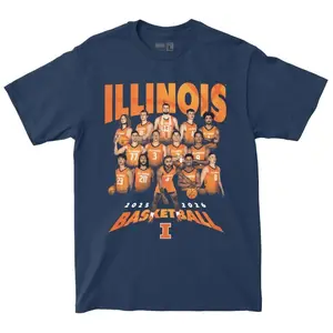 Illinois Basketball Team 2025-2026 Graphic T-Shirt – NCAA College Hoops Full Roster Tee Single Side for Fans Game Day March Madness CPJ