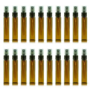 20 Pack Set 10ML Protable Refill Bulk Atomizer  Travel Perfume Bottle Hydrating Empty Bottle (Brown)