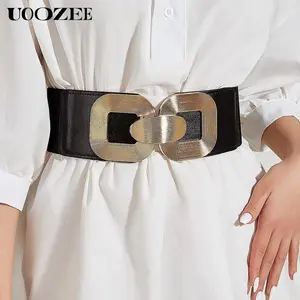 UOOZEE Women's Fashionable European and American style belt for women to decorate coats and dresses, belts to tighten waist, elastic waistband for suits, suitable for waist circumference 27~31.5inch Modern