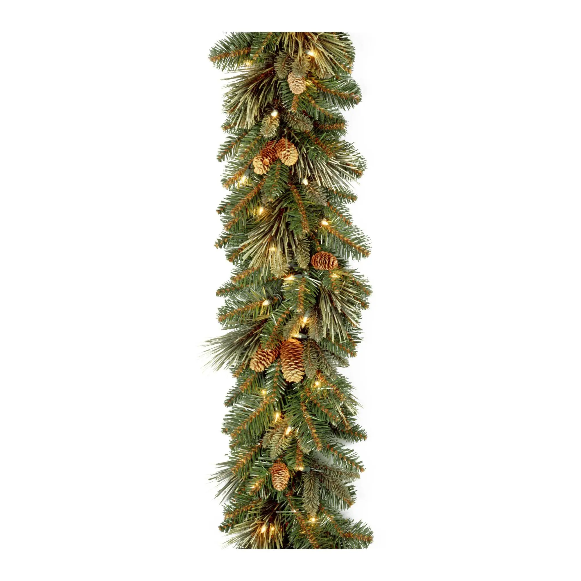 9 ft. Carolina Pine Garland with Battery Operated LED Lights