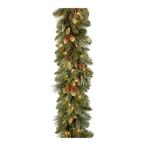 9 ft. Carolina Pine Garland with Battery Operated LED Lights
