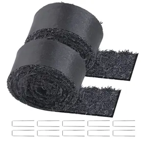 VEVOR Rubber Mulch for Landscaping, 2 Rolls Recycled Rubber Mulch Mat 120x 4.5 in, Permanent Rubber Pathway, Natural-Looking Black Mulch Garden Edging for Plants, Vegetables Flower Garden Barrier