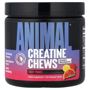 Animal Creatine Chews, Fruit Punch, 120 Chewable Tablets