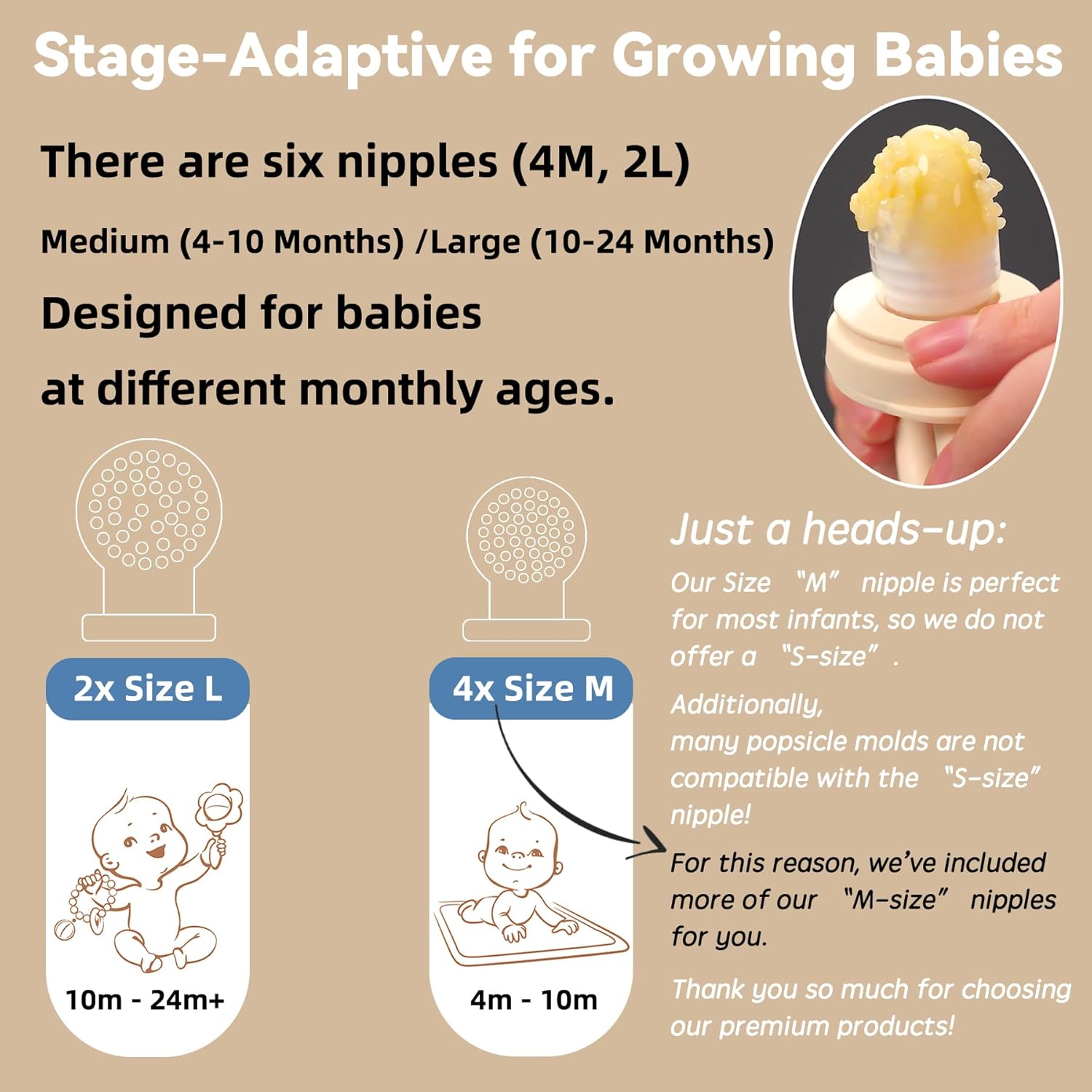 4 Pack Baby Fruit Feeder & Breastmilk Popsicle Molds – Silicone Teething Feeder Pacifier with Lids & Clips, Anti-Drop Fresh Food Feeder for Babies, Easy-Clean Teether for Infants