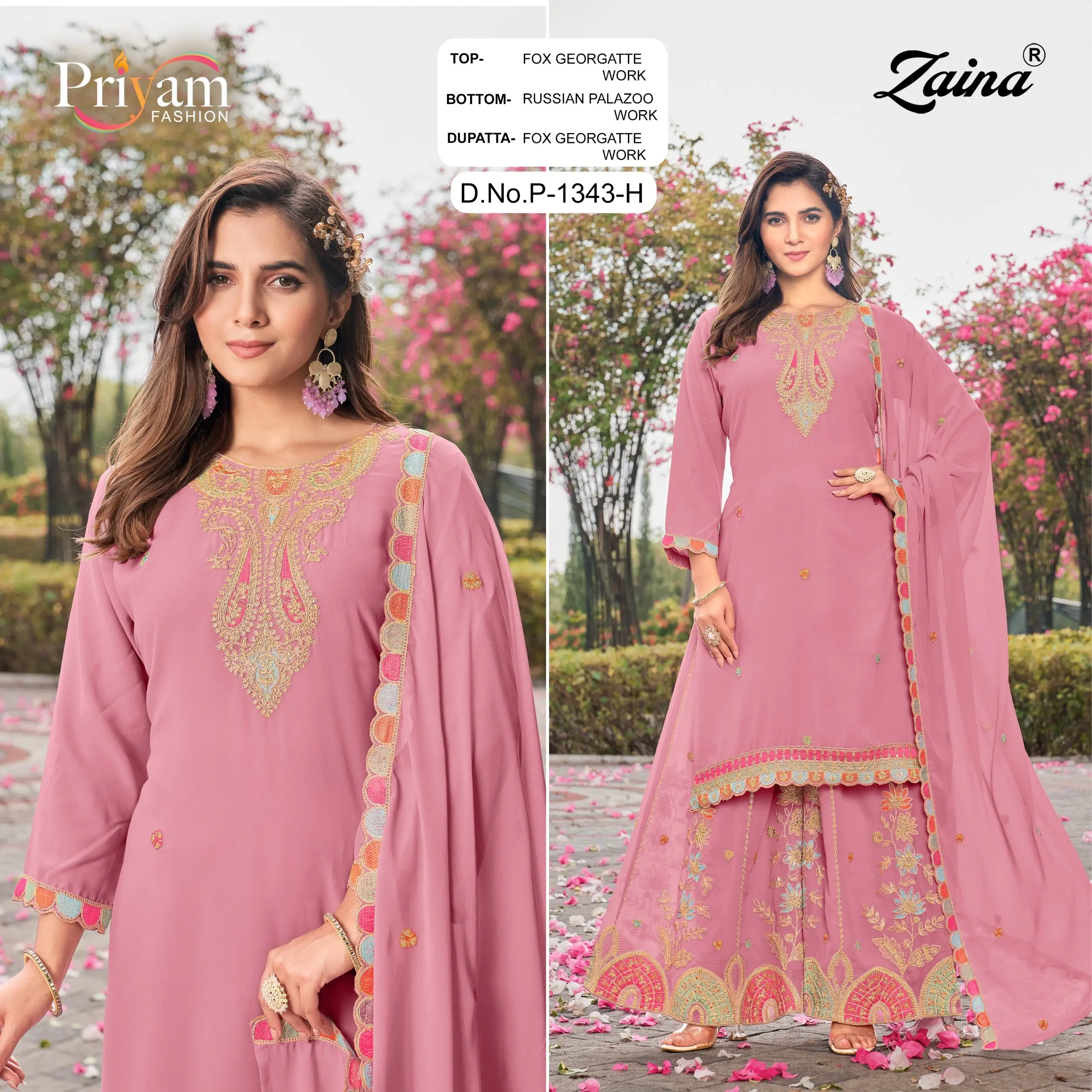Priyam Plazzo Set With embroidary work