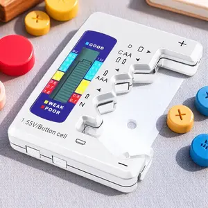 Portable Battery Tester with Smart Digital Display for AA AAA C D 9V Button Batteries Handheld Power Meter Compact Capacity Analyzer Multi Function 1.5V Battery Performance Checker Voltage Tester