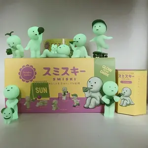Smiski Sunday Series, Hipper Blind Box Figure Glow in the Dark Model Doll Desktop Ornament Collection Decoration Mini Collectible Figures