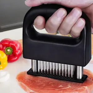 2 PCS Meat Tenderizer with 48 Stainless Steel Ultra Sharp Needle Blades, Kitchen Cooking Tool Best for Tenderizing, BBQ, Marinade