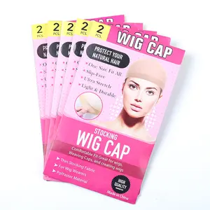 5 Packs(Total 10 Pcs)Elastic Medium Nude Wig Caps Stretchy Nylon wig Caps for Women(Natural Nude)