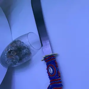 Machete  ceremonial forrado con cuentas para Yemaya/ Yemaya Okuti