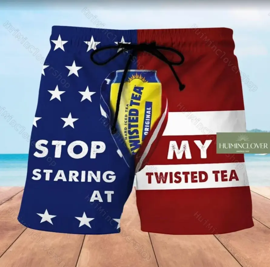 Twisssted Tea Shorts Men, Stop Staring At My Twisted Tea Shorts Swim Trunks