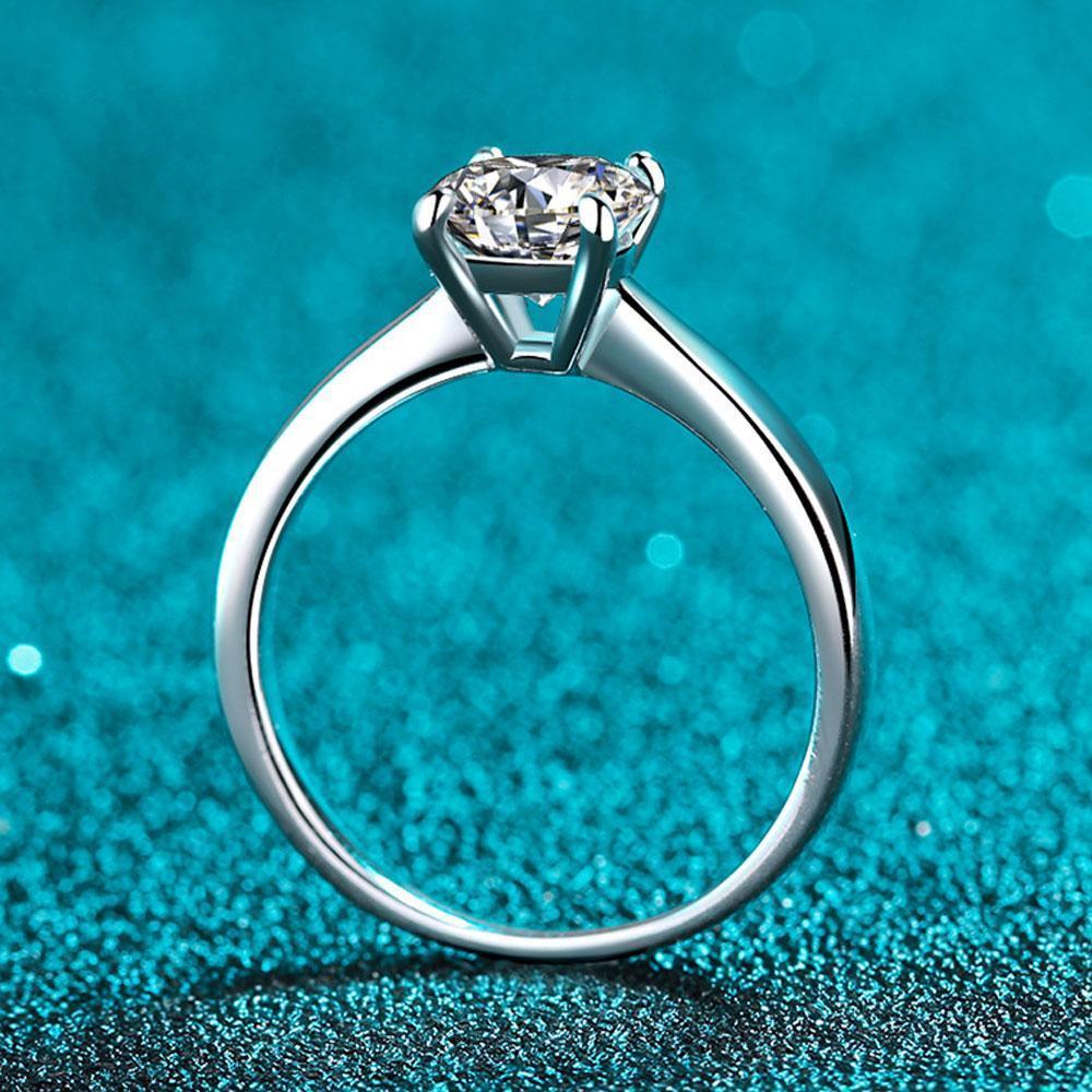 KNOBSPIN D VVS1 Moissanite Rings for Women Man 4 Prong Solitiare Engagement Wedding Diamond Ring with GRA Certified s925 Sliver
