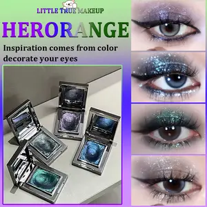 HERORANGE 4-Piece Luxury Single Eyeshadow | Shimmer/Metallic/Matte Finishes! Highly Pigmented, Blendable & Waterproof - No Fallout! Perfect for Daily, Party & Stage Makeup. Beginner-Friendly Creamy Formula! Cosmetic eyeshadow palette！