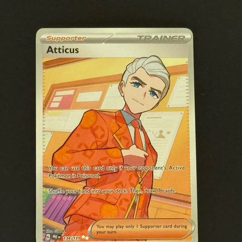 POKEMON - Pokemon SV Prismatic Evolutions Atticus Trainer Ultra Rare #134/131 - TikTok Shop POKEMON - Pokemon SV Prismatic Evolutions Atticus Trainer Ultra Rare #134/131 - TikTok Shop