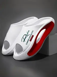 Men's Casual Solid Color Slides, Comfortable Non-slip Soft Thick Bottom Slippers for Indoor Outdoor Wear, Slippers for Men