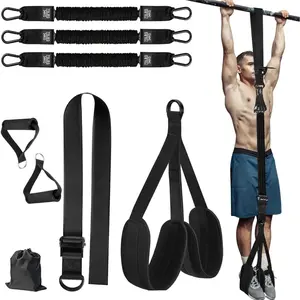 Pull-up assist belt with horizontal bar elastic rope indoor household trainer